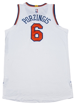 2015 Kristaps Porzingis Photo-Matched Home Debut 10/29/15 Game Used Knicks Jersey (Steiner LOA)